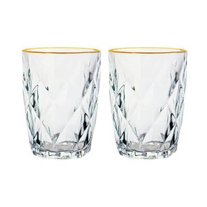 Conjunto de Copos de Vidro Diamond Fio de Ouro 270ml 2 peças - Lyor