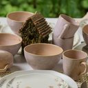 Ver imagem 3 de Jogo Mesa Posta Porto Brasil 12 Xicaras 273ml Cerâmica Rosa Orgânico Litchi Café da Manhã