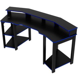 Mesa para Computador Gamer Espaço para 2 Monitores e Cpu Preto/azul - 2
