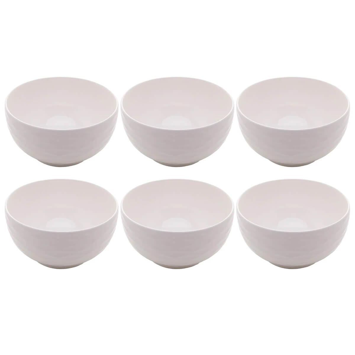 6 Tigelas de Porcelana Brancas Lyor 400ml Bowls Açaí Sobremesa Caldos Sopas