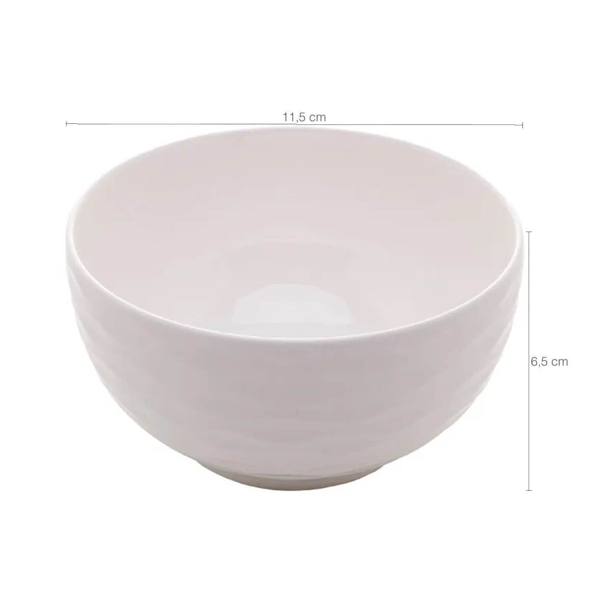 6 Tigelas de Porcelana Brancas Lyor 400ml Bowls Açaí Sobremesa Caldos Sopas - 4