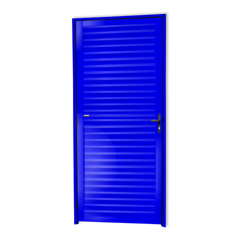 Porta Veneziana Alumínio 86 Dir. Azul Brimak