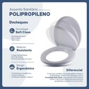 Ver imagem 5 de Assento Sanitário Polipropileno Ravena Branco para Vaso Deca