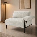 Ver imagem 1 de Sofá Modular Industrial com Braço Direito Basileia 120cm Yescasa Veludo Tx Bege Off White