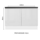 Ver imagem 5 de Balcão de Pia Cozinha 100% Mdf 120 Cm 2 Portas Branco Acordes Madesa Branco