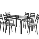 Ver imagem 2 de Conjunto Mesa 140cm com 6 Cadeiras New Malva Preto/Cinza Floral