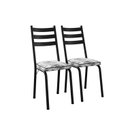Ver imagem 5 de Conjunto Mesa 140cm com 6 Cadeiras New Malva Preto/Cinza Floral
