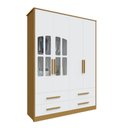 Ver imagem 1 de Guarda Roupa Infantil Peroba Charlô 4 Portas Branco Amêndoa
