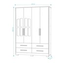 Ver imagem 4 de Guarda Roupa Infantil Peroba Charlô 4 Portas Branco Amêndoa
