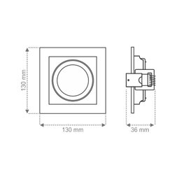 Spot de Embutir Recuado Taschibra Conecta para Lâmpada Par 20 Quadrado Branco - 2