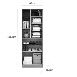 Sapateira Multiuso Organizador 2 Portas Lince com Espelho Espresso Móveis - 3