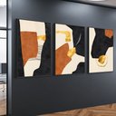 Ver imagem 1 de Trio de Quadros Decorativos Formas Abstratas
