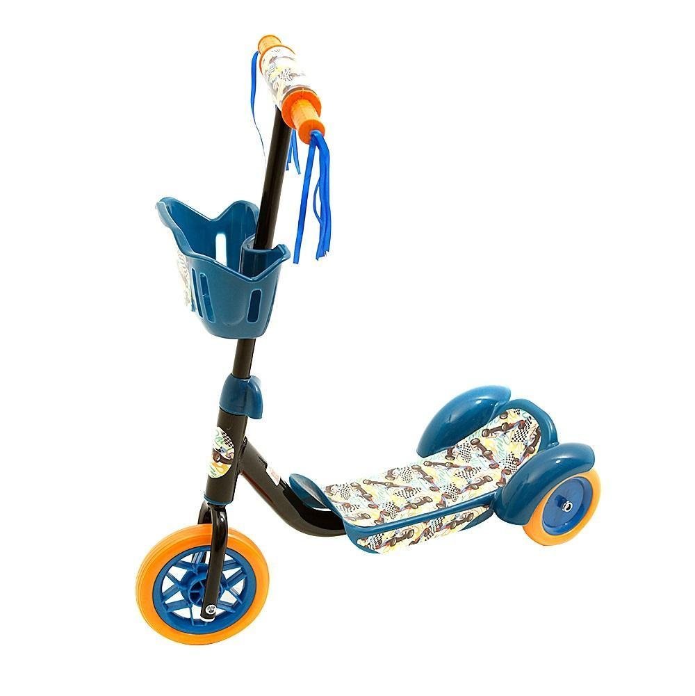 Patinete Infantil Masculino Com 3 Rodas E Com Cestinho Azul ...
