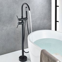 Torneira Chão Duchinha Gourmet Banheira Preto Fosco Elegante - 9