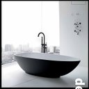 Ver imagem 3 de Torneira Chão Duchinha Gourmet Banheira Preto Fosco Elegante