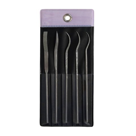 Kit Limas Diamantada Profissional Rifflers (Curvas) 140mm C/ 5 Peças - #150