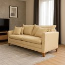 Ver imagem 3 de Sofa Maguimoveis Living Xangai 2,00 com 4 Almofadas Linho Bege