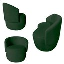 Ver imagem 2 de Kit Namoradeira + 2 Poltronas Decorativa Beatriz Orgânica Suede Verde