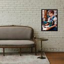 Ver imagem 1 de Quadro Vintage Mulher Costurando - Costureira 45x34cm - com Vidro:madeira Preta