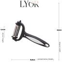 Ver mais imagens de Kit 10 Descascadores de Legumes 3 Lâminas Giratórias Manual 15cm Preto Lyor Inox Plástico