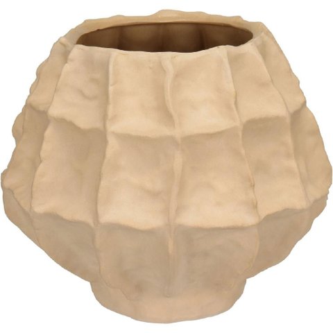 Vaso Decorativo Enfeite Casa Home&Co Cerâmica 21x25x25cm Bege