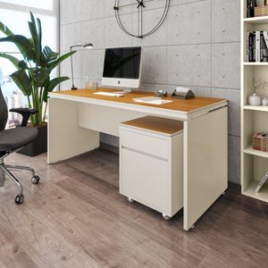 Conjunto de Escritório 2 Peças Mesa Gaveteiro 2 Gavetas Oslo