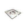 CUBA Gastronômica Em INOX GN 1/6x65 mm 1 Litro + TAMPA 1/6 Em INOX COM ABERTURA Para Colher e Concha - 3
