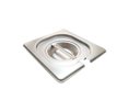 Ver imagem 3 de CUBA Gastronômica Em INOX GN 1/6x65 mm 1 Litro + TAMPA 1/6 Em INOX COM ABERTURA Para Colher e Concha