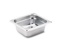 Ver imagem 2 de CUBA Gastronômica Em INOX GN 1/6x65 mm 1 Litro + TAMPA 1/6 Em INOX COM ABERTURA Para Colher e Concha
