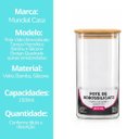 Ver imagem 6 de Pote Hermético Vidro Borossilicato 1500ml Tampa de Bambu Porta Mantimentos