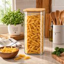 Ver imagem 3 de Pote Hermético Vidro Borossilicato 1500ml Tampa de Bambu Porta Mantimentos