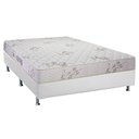 Ver imagem 1 de Cama Box Casal: Colchão Espuma D45 Luckspuma Gran Luck Floral Pró Saúde + Base CRC Courano White