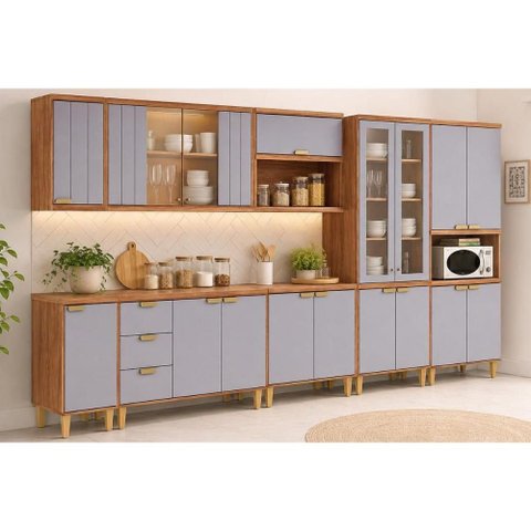 Kit Modulado 8 Peças Elena CZ542 Cinamomo/Platina MGM