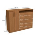 Ver imagem 3 de Cômoda 4 Gavetas e 2 Portas de Madeira Complet Marrom/Canela