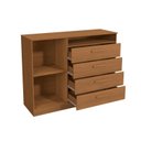 Ver imagem 4 de Cômoda 4 Gavetas e 2 Portas de Madeira Complet Marrom/Canela