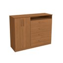 Ver imagem 2 de Cômoda 4 Gavetas e 2 Portas de Madeira Complet Marrom/Canela