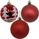 Ver imagem 1 de Kit 18 Bolas Natalino Enfeite Árvore Natal Vermelho Glitter