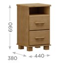 Ver imagem 2 de Mesa de Cabeceira com Nicho Ouro - Freijó