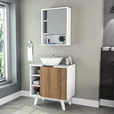 Ver imagem 2 de Gabinete para Banheiro e Armário com Espelho Branco Slim