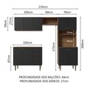 Ver imagem 3 de Armário de Cozinha Compacta 235cm Rustic/preto Gourmet Madesa 01