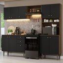 Ver imagem 1 de Armário de Cozinha Compacta 235cm Rustic/preto Gourmet Madesa 01