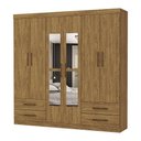 Ver imagem 2 de Guarda Roupa Casal Lu 6 Portas 4 Gavetas com Espelho Carioca Móveis