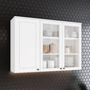 Ver imagem 1 de Armário Aéreo para Cozinha 120cm 3 Portas de Vidro Nova York 