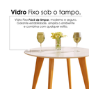 Ver mais imagens de Mesa de Jantar Tampo com Vidro Redonda 90x90cm Slim Bege