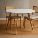 Ver imagem 5 de Mesa de Jantar Tampo com Vidro Redonda 90x90cm Slim Bege