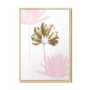 Ver imagem 1 de Quadro Decorativo para Sala Quarto Flor Rose Gold Dourado com Moldura Caixa