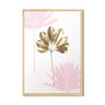 Quadro Decorativo para Sala Quarto Flor Rose Gold Dourado com Moldura Caixa - 1