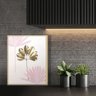Quadro Decorativo para Sala Quarto Flor Rose Gold Dourado com Moldura Caixa - 2