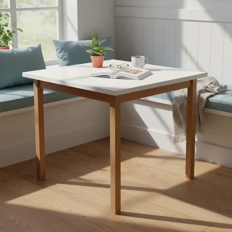 Mesa Linha Elisa Tamanho 90x90cm 4 Lugares Tampo Mdf:branco