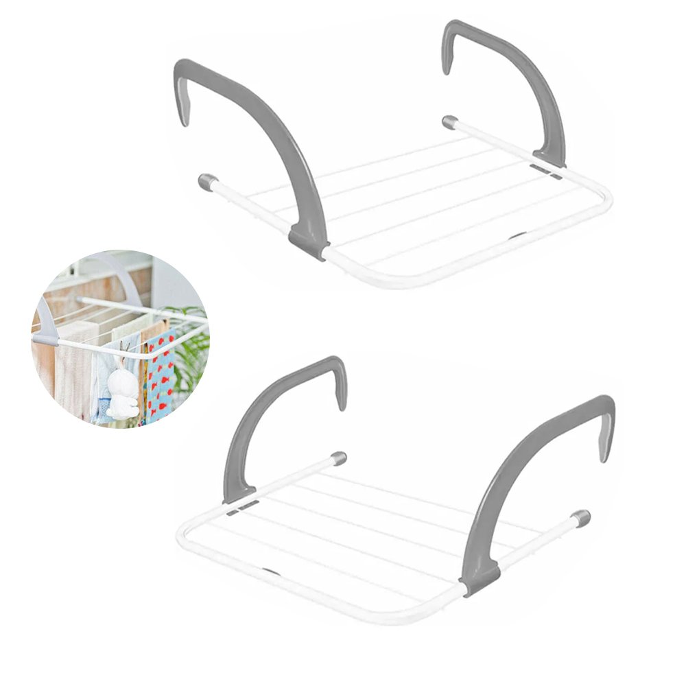 Mini Varal Portatil Kit 2 Unidades Externo Secador de Roupa Banheiro Box Janela Lavanderia
